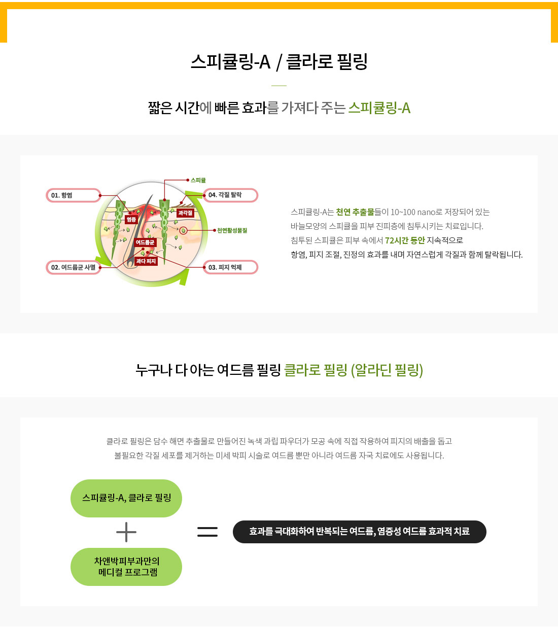 여드름케어-스피큘링A 클라로 필링